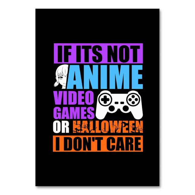 Halloween Video Games Table Number (Front)
