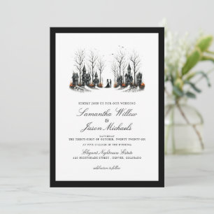Halloween Village Wedding Invitation