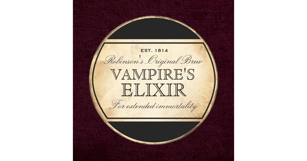 Halloween vintage alchemy Vampire's Elixir label | Zazzle