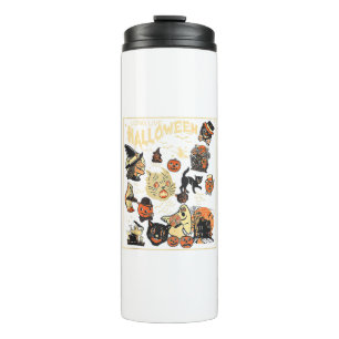 Halloween Vintage Black Cat Long Live Halloween Ta Thermal Tumbler