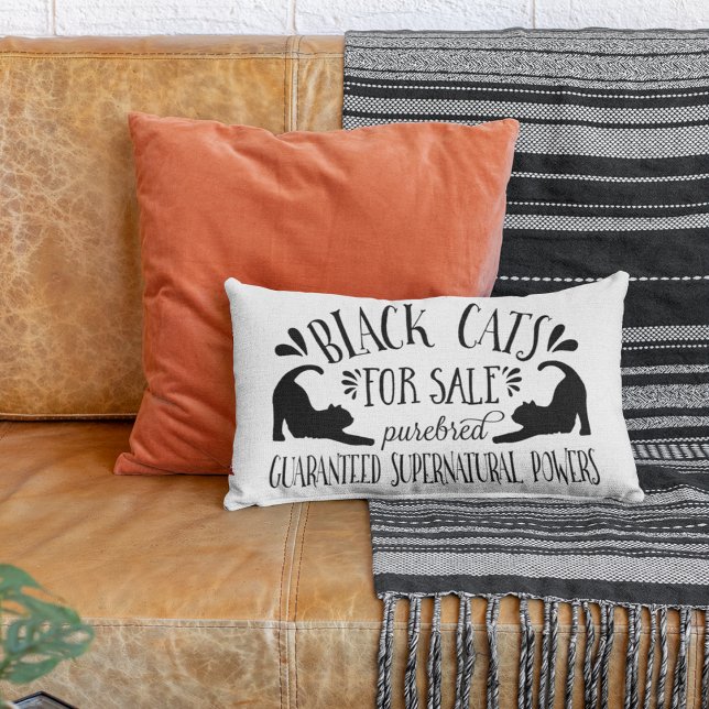 Halloween Vintage Black Cat Lumbar Cushion (Creator Uploaded)