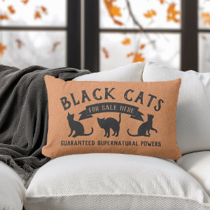 Halloween Vintage Black Cats Lumbar Cushion