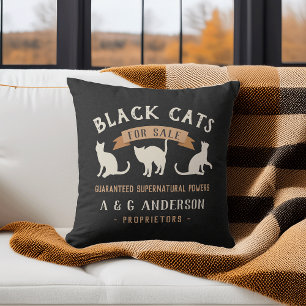 Halloween Vintage Black Cats Personalised Cushion
