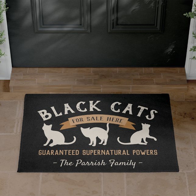 Halloween Vintage Black Cats Personalised Doormat (Creator Uploaded)