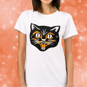 Halloween Vintage Cat Face T-Shirt