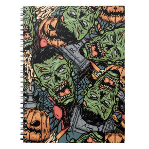 Halloween Vintage: Colourful Elements Pattern Notebook