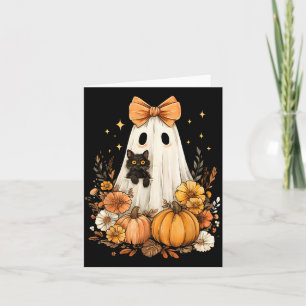 Halloween Vintage Cute Ghost Black Cat Pumpkins Card