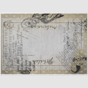 Halloween Vintage Ephamera Zombie Scary Letter Tissue Paper