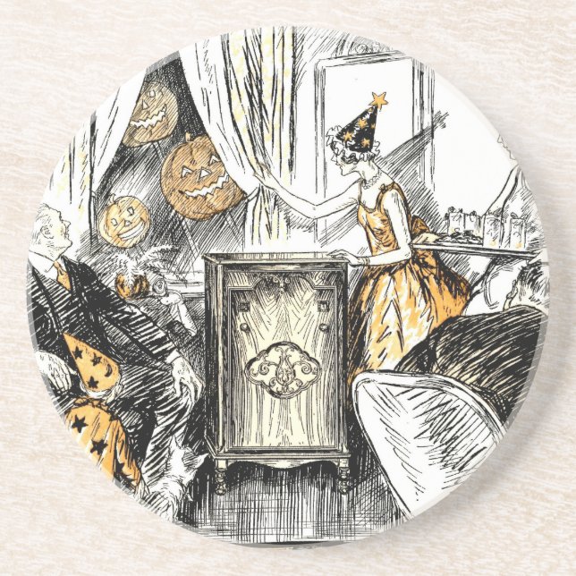 Halloween Vintage Flappers Coaster (Front)