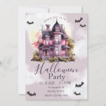 Halloween Vintage Gothic House Pink