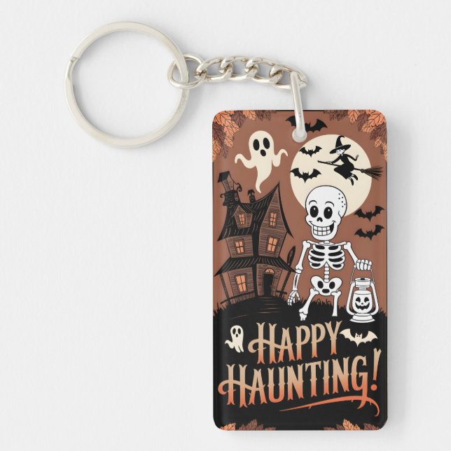 Halloween Vintage Happy Fear Key Ring (Front)