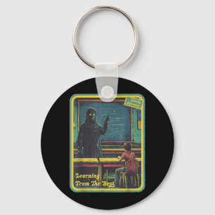Halloween Vintage Horror_ Retro Ghostly Teacher Key Ring