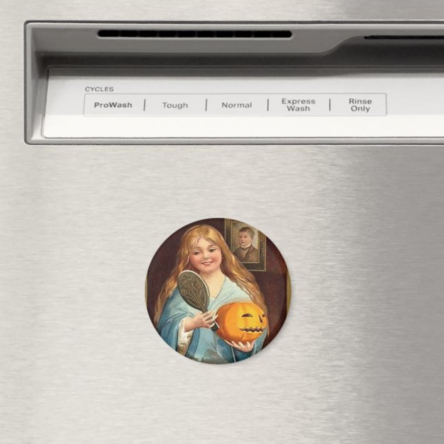 Halloween Vintage Lady With Mirror) Magnet (In Situ (Dishwasher))