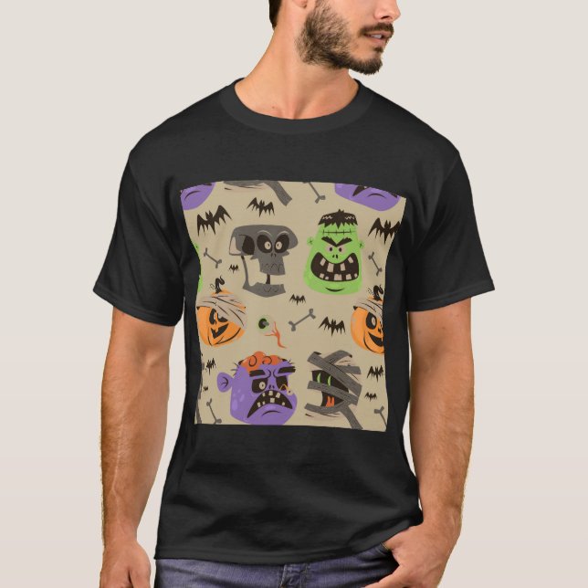 Halloween vintage pattern  T-Shirt (Front)