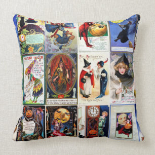 Halloween Vintage Postcard Cushion