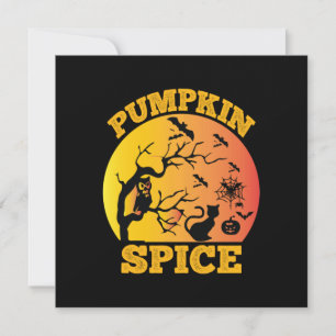 Halloween Vintage Pumpkin Spice Birthday Invitation