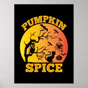 Halloween Vintage Pumpkin Spice Birthday Poster