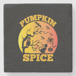 Halloween Vintage Pumpkin Spice Birthday Stone Coaster