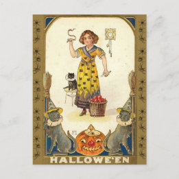 Halloween Vintage Snake Priestess Postcard
