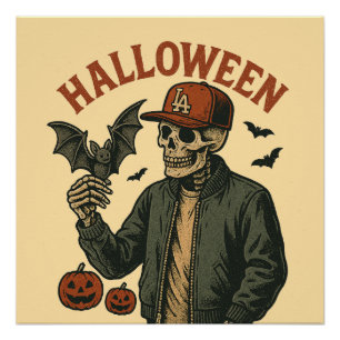 Halloween Vintage - Spooky Skeleton Poster