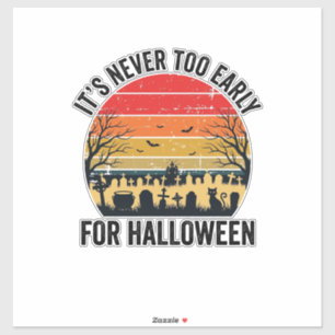 Halloween Vintage Sunset Graveyard Cat Vector Desi