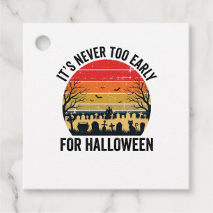 Halloween Vintage Sunset Graveyard Cat Vector Desi Favour Tags