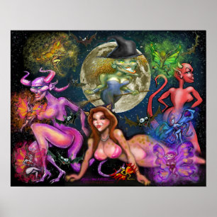 Halloween Vixens Poster