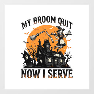 Halloween Waitress Shirt Broom Broke Humor_1