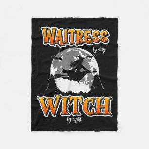 Halloween Waitress Witch, Funny Cute Restaurant Se Fleece Blanket