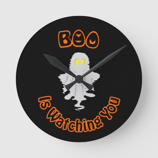 Halloween Wall Clock | Boo Is Watching You (Front)
