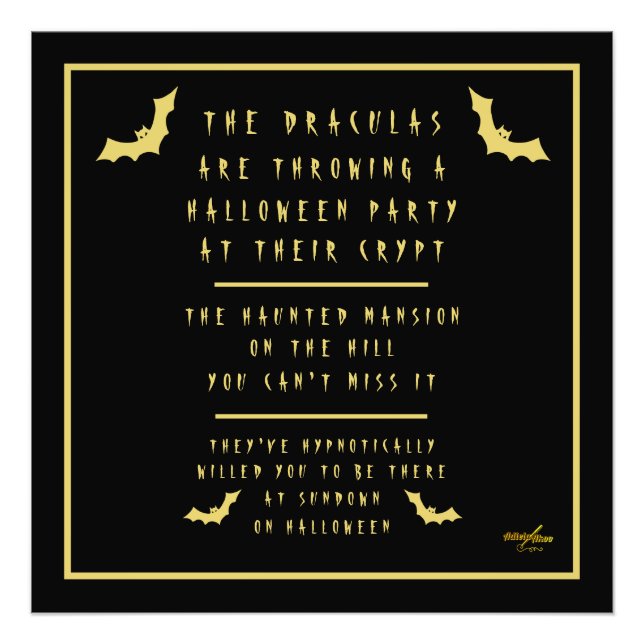 Halloween Wall Print designed by Poet Adiela Akoo (Front)