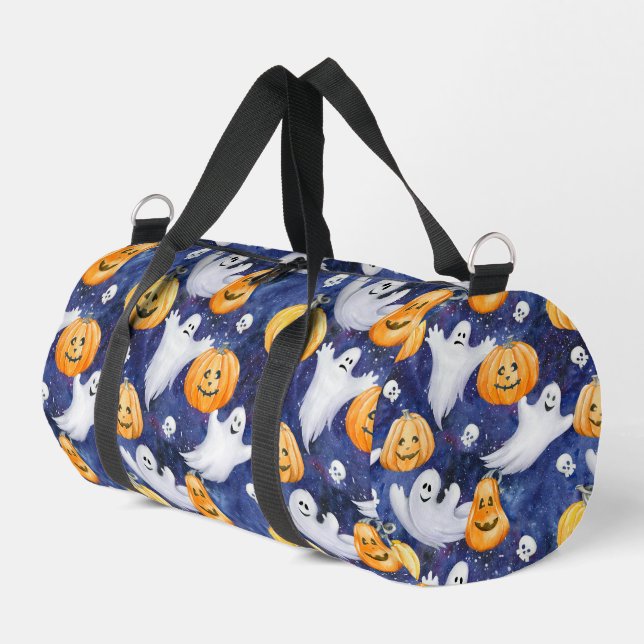 Halloween Watercolor Pattern Duffle Bag (Left Corner)
