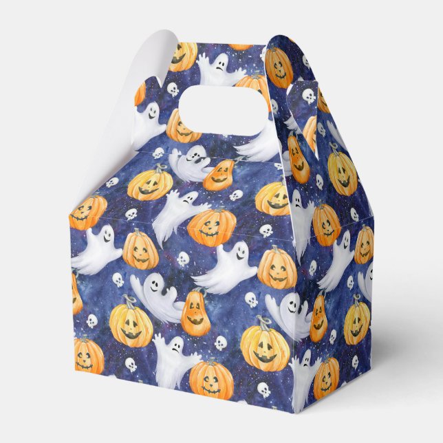 Halloween Watercolor Pattern Favour Box (Front Side)