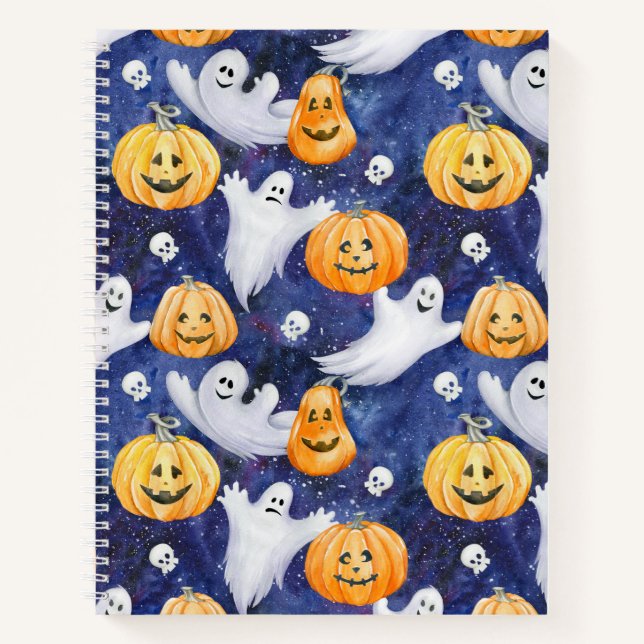 Halloween Watercolor Pattern Notebook (Front)