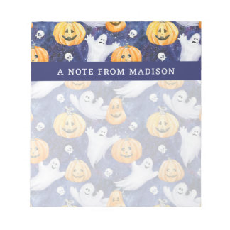 Halloween Watercolor Pattern Notepad