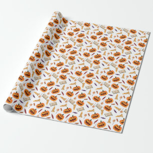 Halloween Watercolor: Seasonal Pattern Wrapping Paper
