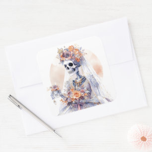 Halloween Watercolor Skeleton Stickers