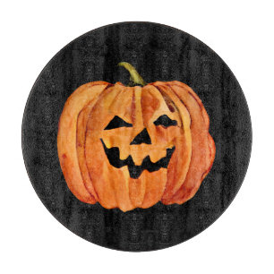 Halloween Watercolour Pumpkin Cutting Board