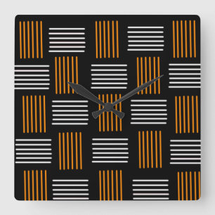 Halloween Weave Square Wall Clock