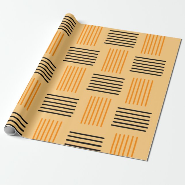 Halloween Weave Wrapping Paper (Unrolled)
