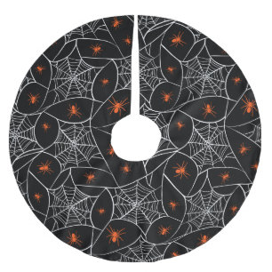Halloween web and spiders background. brushed polyester tree skirt