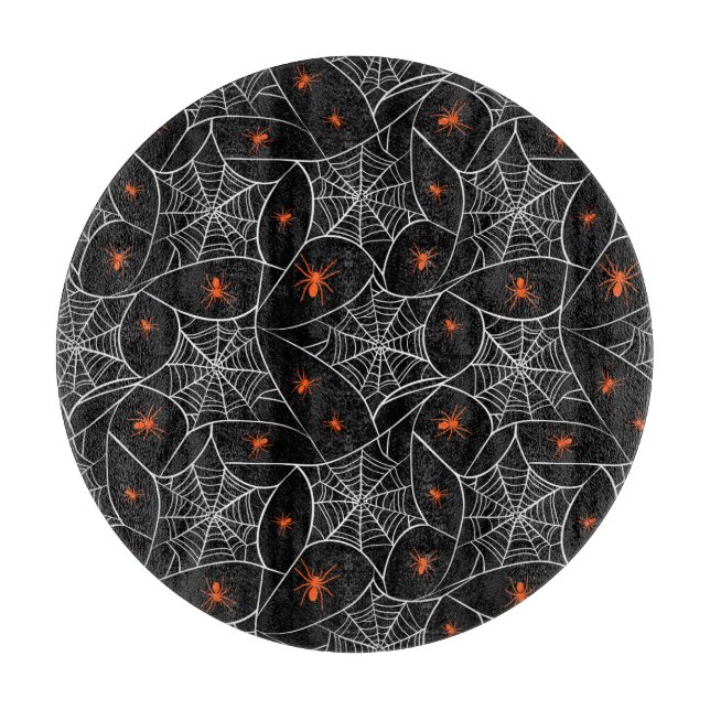 Halloween web and spiders background. cutting board (Front)