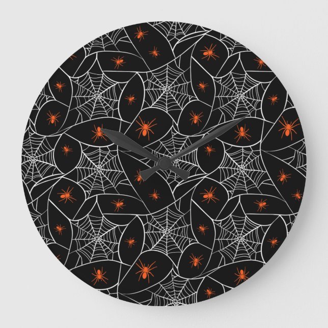 Halloween web and spiders background. large clock (Front)