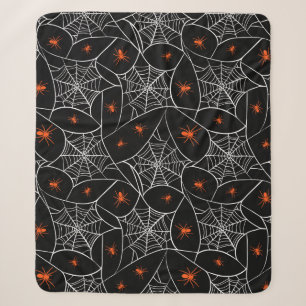 Halloween web and spiders background. sherpa blanket