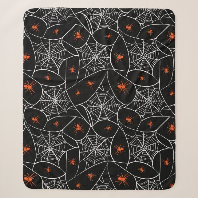 Halloween web and spiders background. sherpa blanket (Front)