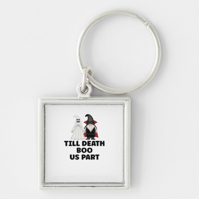 Halloween Wedding Anniversary - Till Death Boo Us  Key Ring (Front)