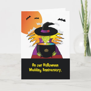 Halloween Wedding Anniversary Witches Brew Card