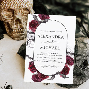 Halloween Wedding Autumn Fall Burgundy Invitation