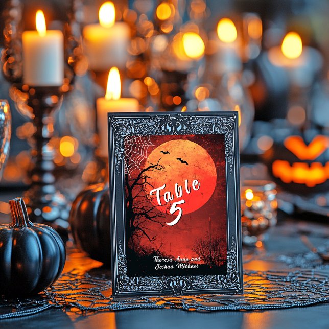  Halloween Wedding Bats Full Moon  Table Number (Creator Uploaded)