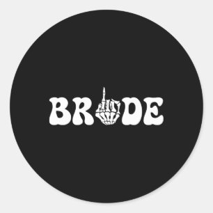 Halloween Wedding Bride Groom Skeleton Couple Matc Classic Round Sticker